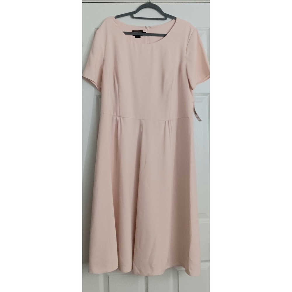 Pendleton Dress Women's Size 18W Light Pink Midi Short Sleeve Lined Zip Up NEW